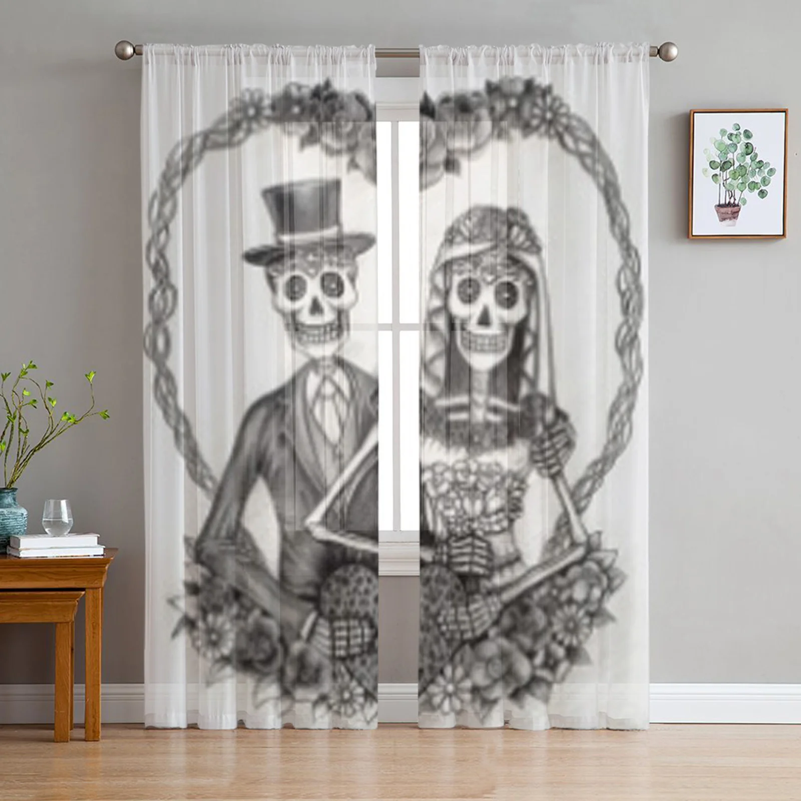 Art Skull Hand Drawing Sheer Curtains For Bedroom Living Room Tulle Curtains For Kitchen Window Voile Curtains
Art Skull Hand Drawing Sheer Curtains For Bedroom Living Room Tulle Curtains For Kitchen Window Voile Curtains