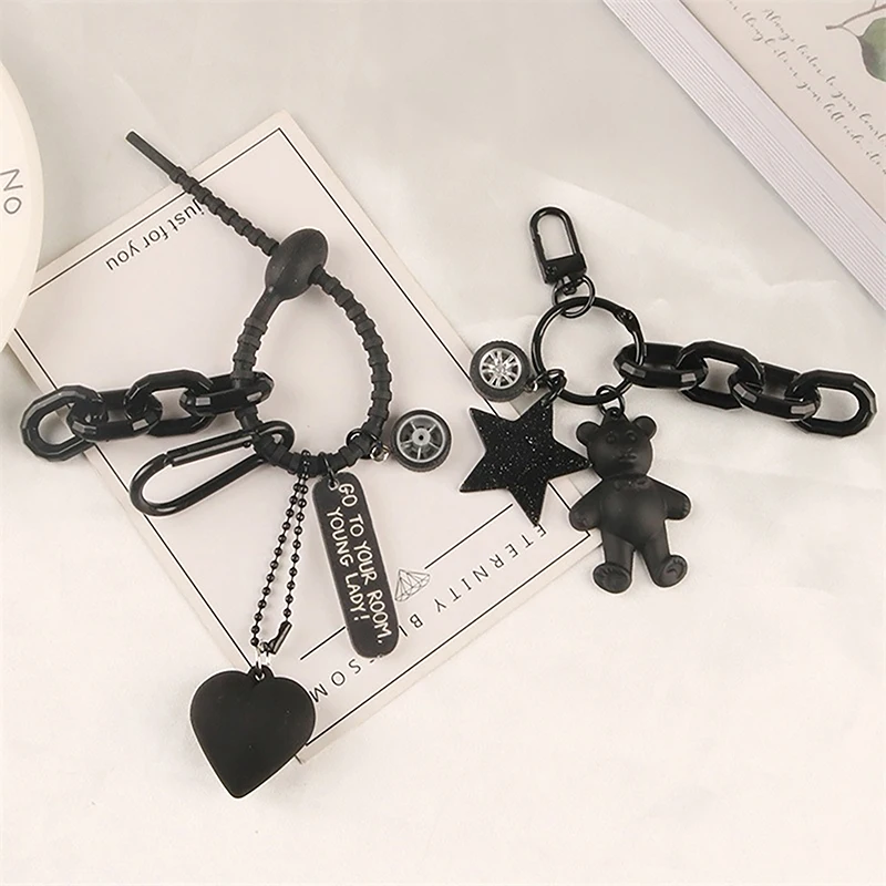 Cartoon Bow Tie Black Bear Key Chain Love Pentagram Pendant Key Ring Car Backpack Charms Decoration Bag Accessories
Cartoon Bow Tie Black Bear Key Chain Love Pentagram Pendant Key Ring Car Backpack Charms Decoration Bag Accessories