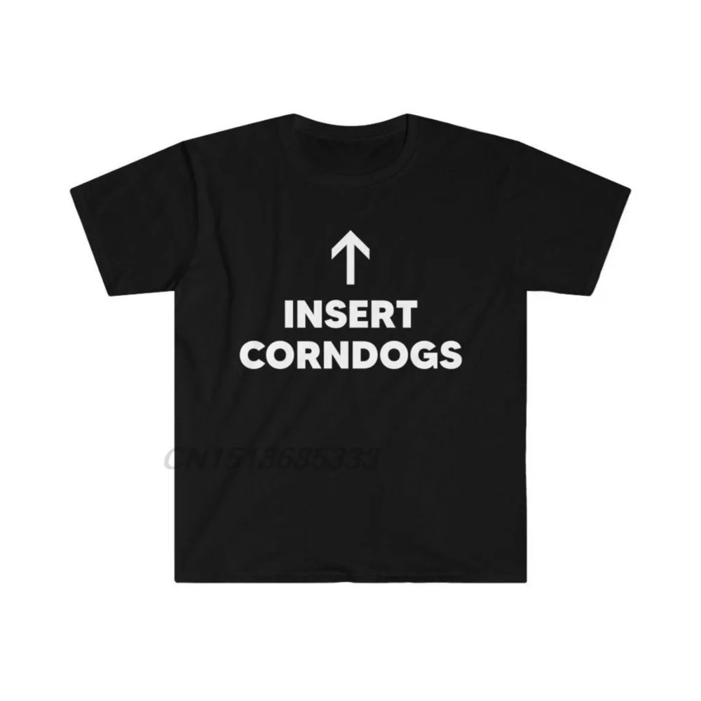 

Insert Corndogs Men Vintage T-shirts State Fair Corn Dog Unisex Softstyle Tee Shirts Man Retro Pure Cotton Top Shirts New Design