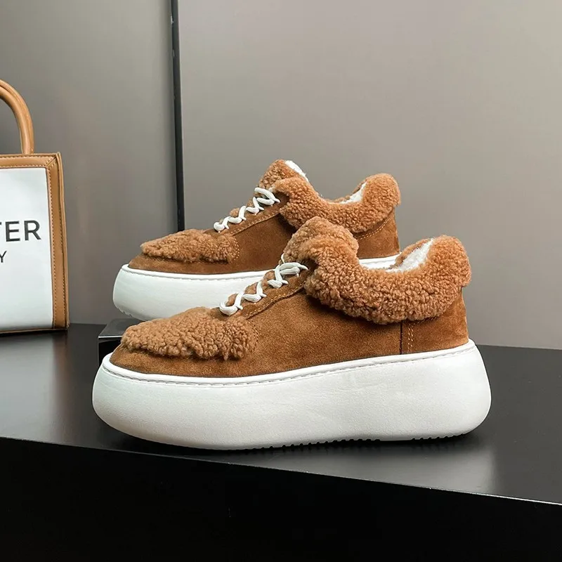 Женские зимние ботинки на толстой подошве, женские ботинки на шнуровке, удобные теплые ботинки на меху для снежной погоды, Женская замшевая обувь из хлопка для женщин, зима 2023
Женские зимние ботинки на толстой подошве, женские ботинки на шнуровке, удобные теплые ботинки на меху для снежной погоды, Женская замшевая обувь из хлопка для женщин, зима 2023