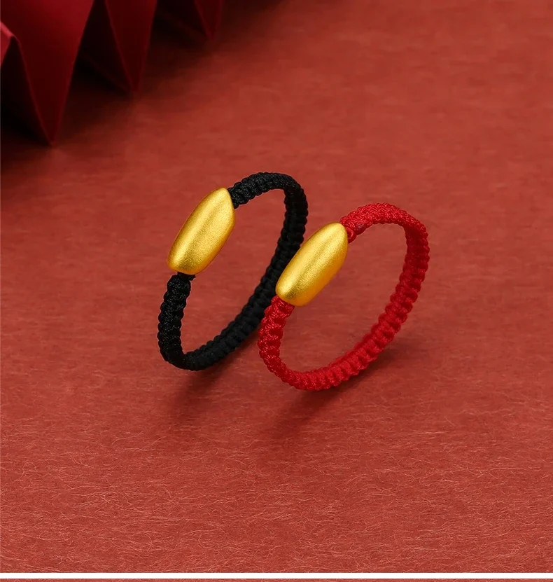 Pure 24K Yellow Gold Ring For Women Men Rice Mouse year Pixiu Bead Red Black Knitted Ring Size 5-14
Pure 24K Yellow Gold Ring For Women Men Rice Mouse year Pixiu Bead Red Black Knitted Ring Size 5-14