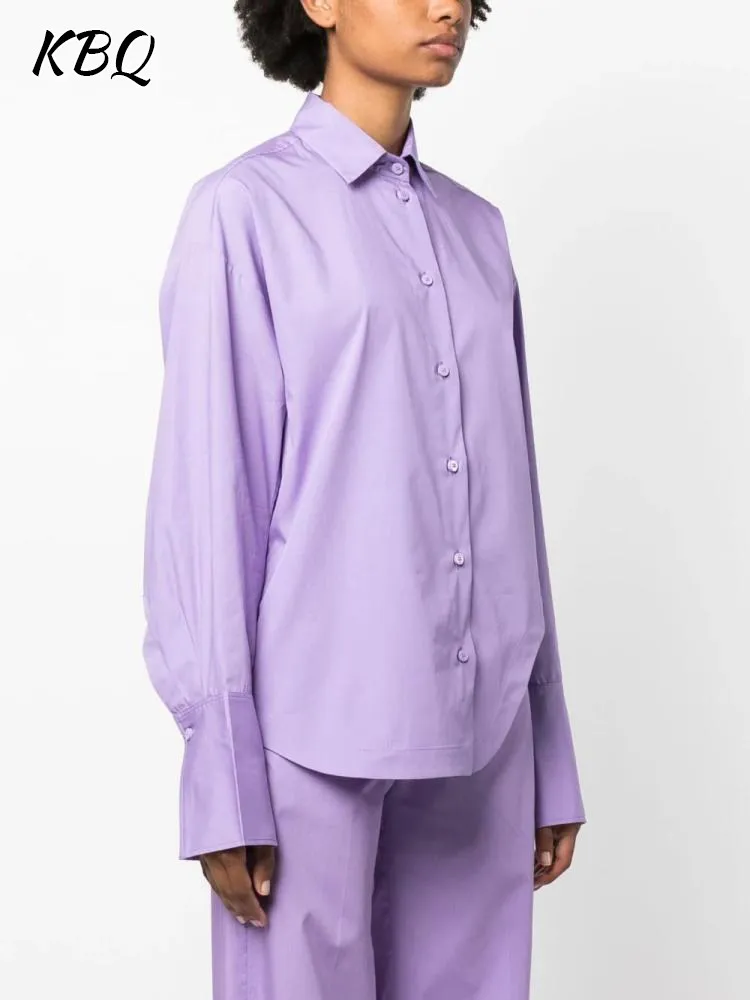 KBQ Irregular Hem Loose Shirts For Women Lapel Long Sleeve Spliced Single Breasted Solid Casual Blouses Female Clothing Style
KBQ Irregular Hem Loose Shirts For Women Lapel Long Sleeve Spliced Single Breasted Solid Casual Blouses Female Clothing Style