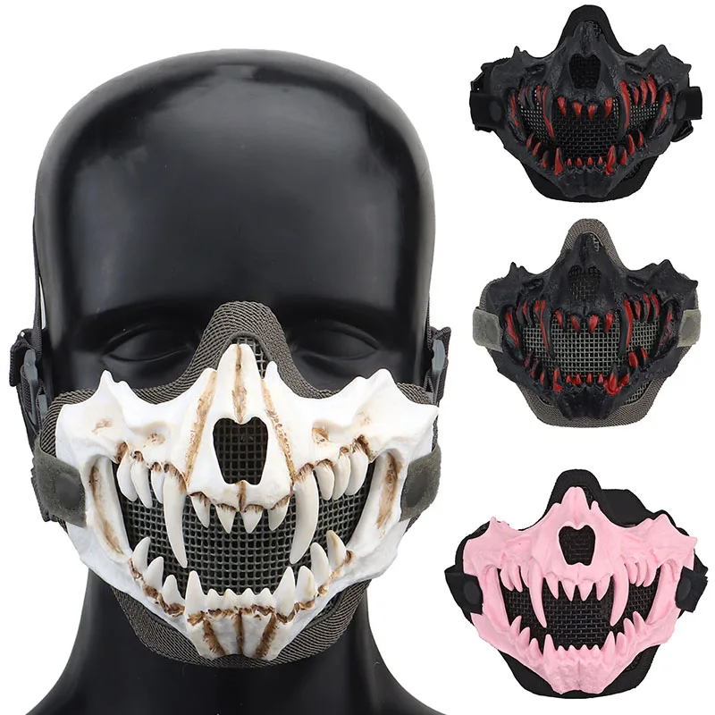 Tactical Halloween Fangs Mask Double Layer Steel Mesh Half Face Protecter Mask CS Wargame Paintball Hunting Shooting Mask
Tactical Halloween Fangs Mask Double Layer Steel Mesh Half Face Protecter Mask CS Wargame Paintball Hunting Shooting Mask