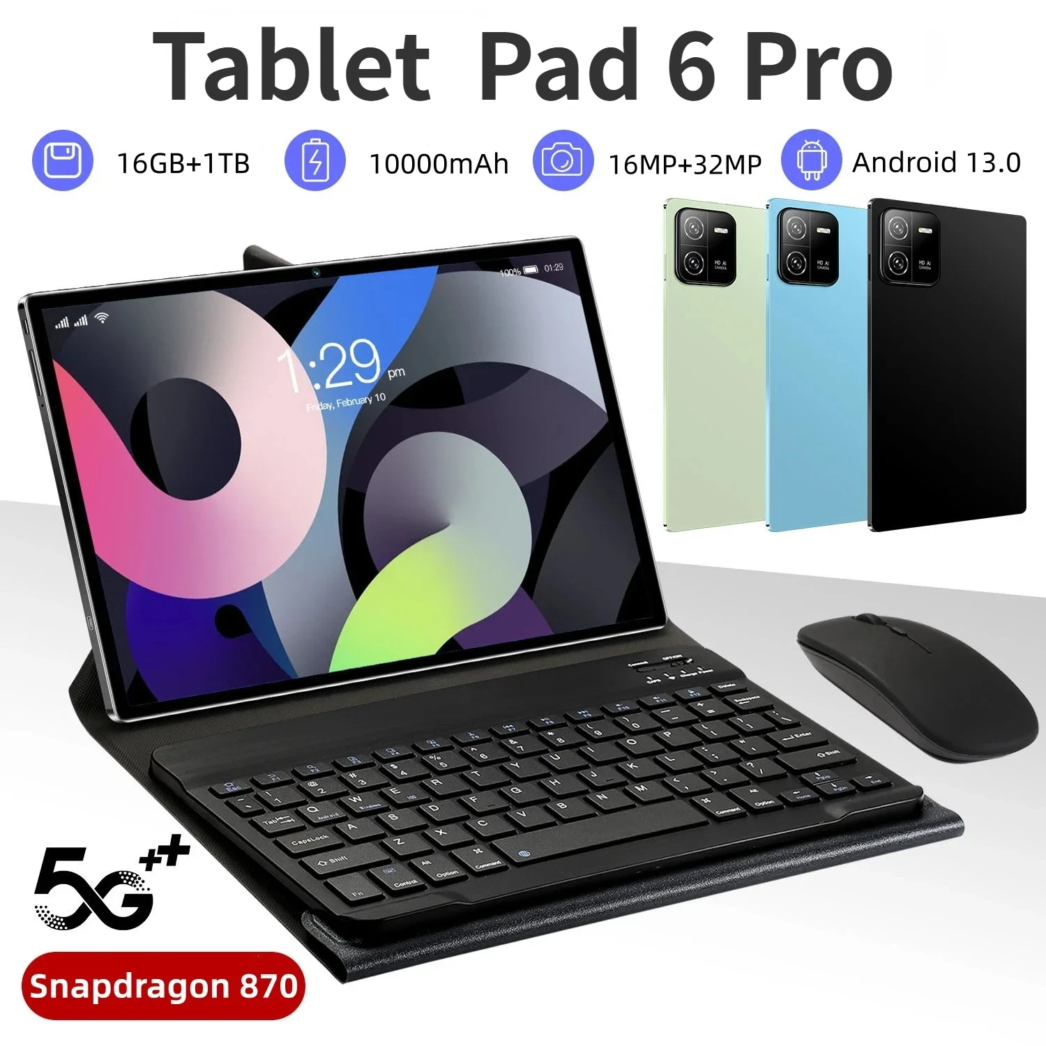 Tablet Android pad 6 pro 11 Inch HD 16G+1TB Global Tablette 5G Dual SIM Card or WIFI Google Play Mi Tablets 태블릿 PC
Tablet Android pad 6 pro 11 Inch HD 16G+1TB Global Tablette 5G Dual SIM Card or WIFI Google Play Mi Tablets 태블릿 PC