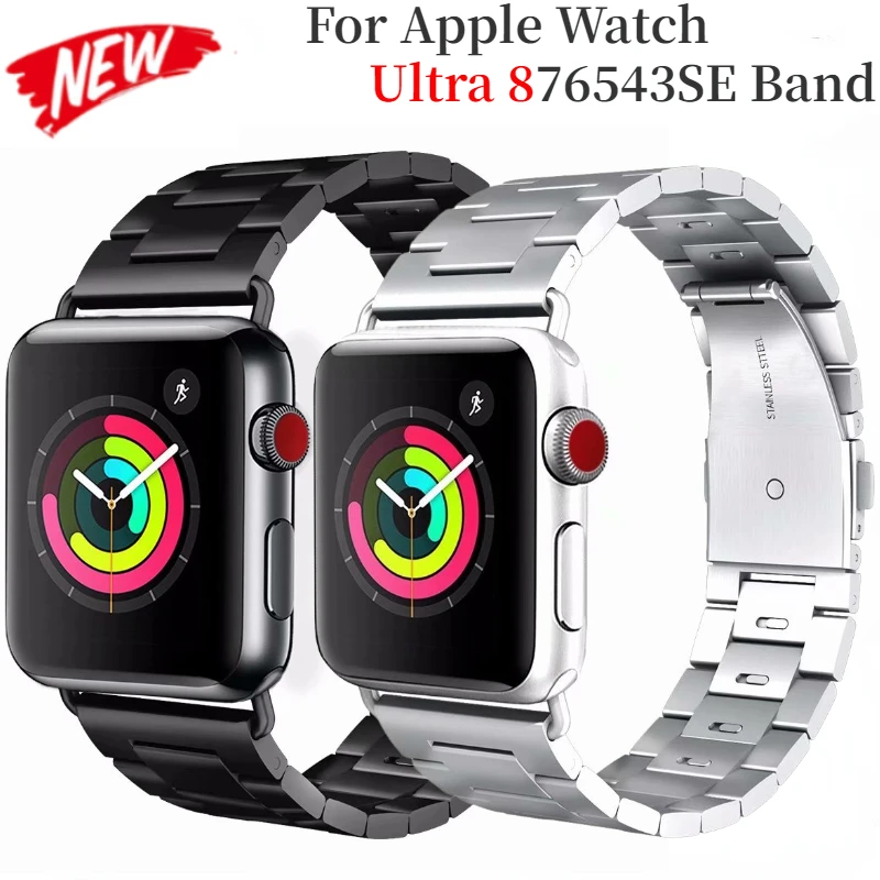 

Link Metal Band for Apple Watch Ultra 49mm 8 7 45mm 41mm Stainless Steel Quick Release Bracelet Band for 6 5 4 SE 44mm 42mm 40mm