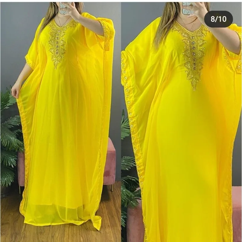 

Yellow Kaftans Farasha Abaya Dress From Dubai Morocco Is A Very Fancy Long Dress
