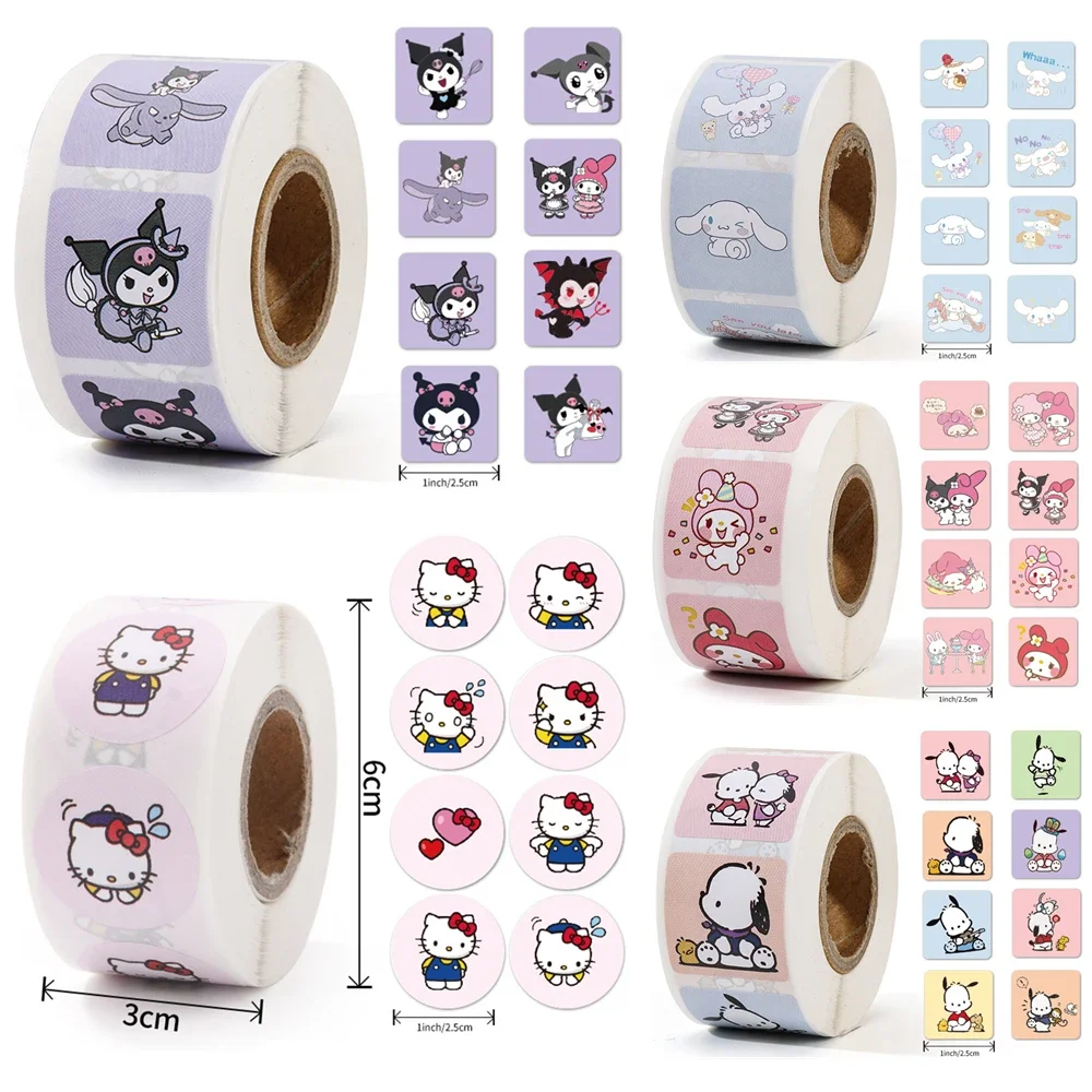 Наклейки Sanrio 500 шт./рулон, милые наклейки Hello Kitty Melody Kuromi Cinnamoroll для багажа, детские игрушки, декоративные наклейки в подарок
Наклейки Sanrio 500 шт./рулон, милые наклейки Hello Kitty Melody Kuromi Cinnamoroll для багажа, детские игрушки, декоративные наклейки в подарок