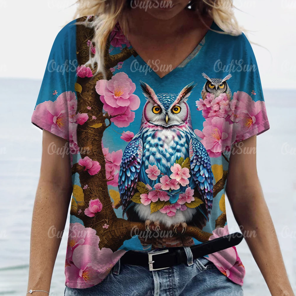 Women's T Shirts 3d Owl Print Summer Fashion Short Sleeve Top Vintage Pattern Oversized Female Clothing Ladies Daily Streetwear
Women's T Shirts 3d Owl Print Summer Fashion Short Sleeve Top Vintage Pattern Oversized Female Clothing Ladies Daily Streetwear