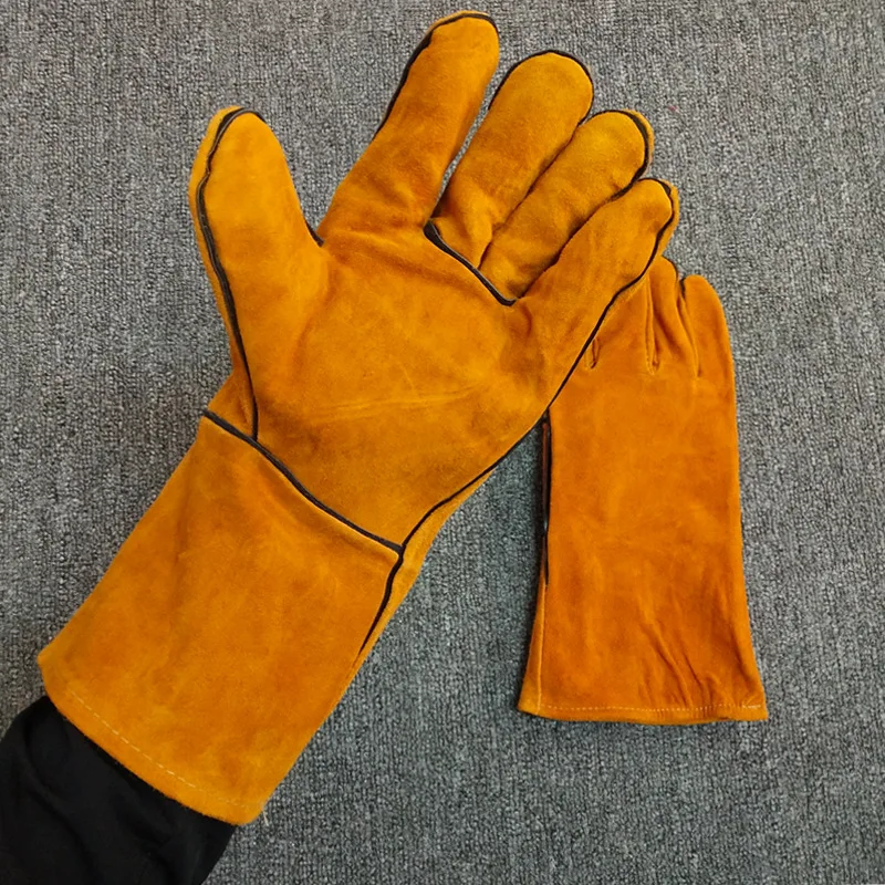 Leather Welding Gloves Long Double Layer Full Leather Leather Thickened Wear-resistant High Temperature Welder Gloves
Leather Welding Gloves Long Double Layer Full Leather Leather Thickened Wear-resistant High Temperature Welder Gloves