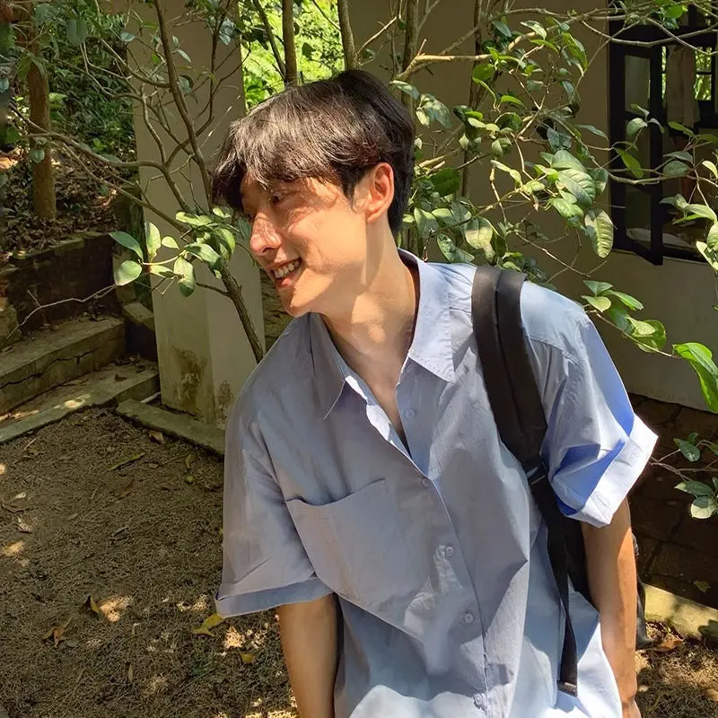 Korean style simple high-end atmosphere solid color shirt casual loose versatile versatile handsome retro short-sleeved y2k top
Korean style simple high-end atmosphere solid color shirt casual loose versatile versatile handsome retro short-sleeved y2k top