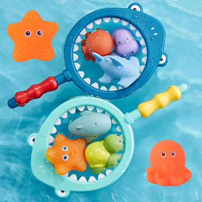 Bath Toy Fishing Floating Animals Squirts Toys Games Playing Set with Fishing Net Fish Net Game In Bathtub Bathroom Pool
Bath Toy Fishing Floating Animals Squirts Toys Games Playing Set with Fishing Net Fish Net Game In Bathtub Bathroom Pool
