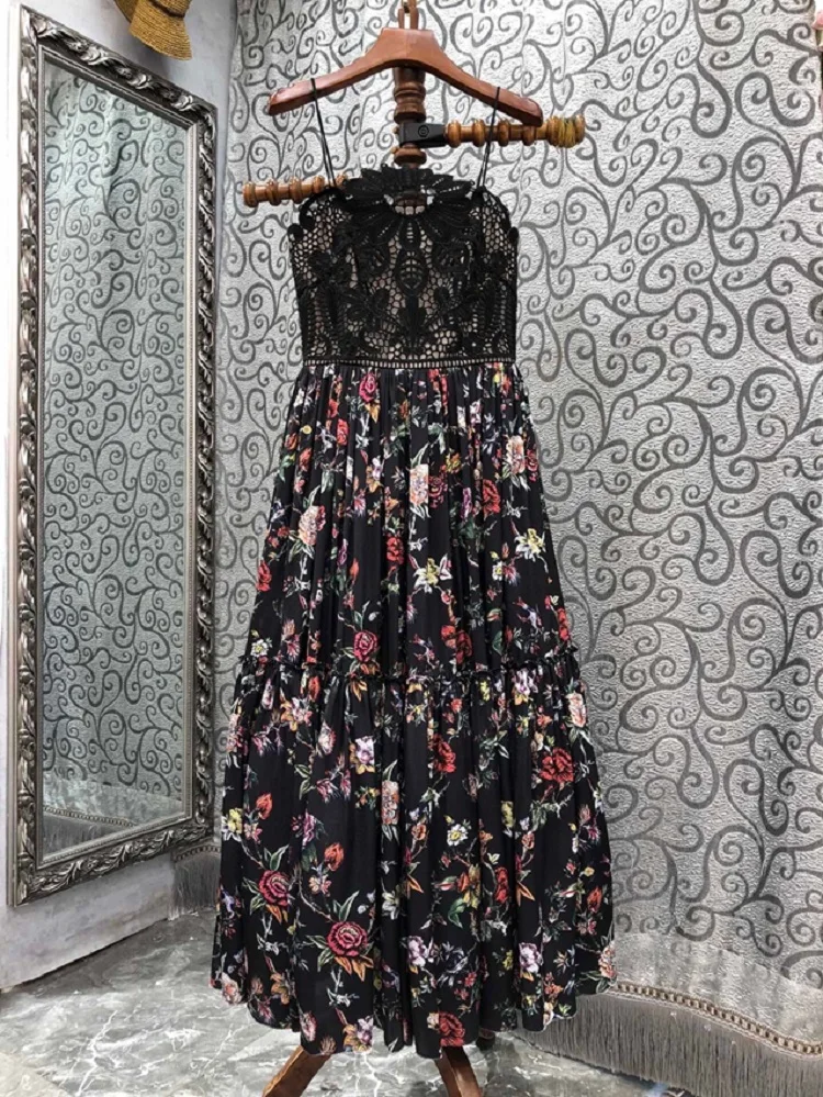 Top Quality New 2023 Summer Wedding Party Women Spaghetti Strap Lace Patchwork Sleeveless Sexy Black White Gown Dress Gorgeous
Top Quality New 2023 Summer Wedding Party Women Spaghetti Strap Lace Patchwork Sleeveless Sexy Black White Gown Dress Gorgeous