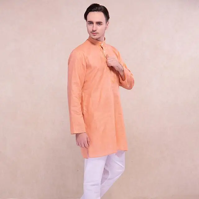 Традиционная индийская мужская рубашка Kurta, Весенняя блузка, длинные тонкие оранжевые хлопковые топы
Традиционная индийская мужская рубашка Kurta, Весенняя блузка, длинные тонкие оранжевые хлопковые топы