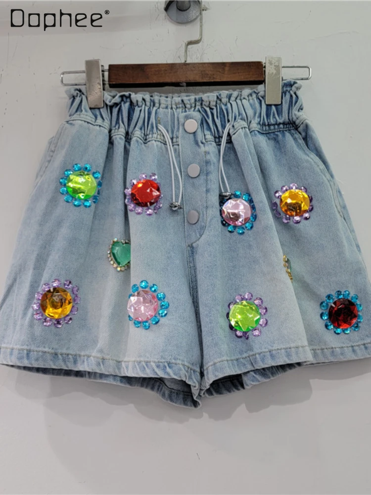 Exquisite Rhinestone Drawstring High Waist Wide-Leg Denim Shorts Women Clothing 2024 Spring Summer New Hot Girls Booty Shorts
Exquisite Rhinestone Drawstring High Waist Wide-Leg Denim Shorts Women Clothing 2024 Spring Summer New Hot Girls Booty Shorts
