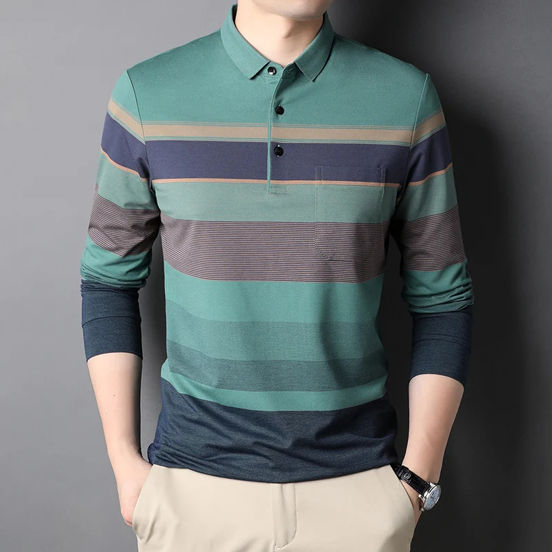Spring and Autumn New Fashion Simple Polo Shirt Popular Stripe Contrast Casual Top Men's Clothing Business Elegant Long Sleeve
Spring and Autumn New Fashion Simple Polo Shirt Popular Stripe Contrast Casual Top Men's Clothing Business Elegant Long Sleeve