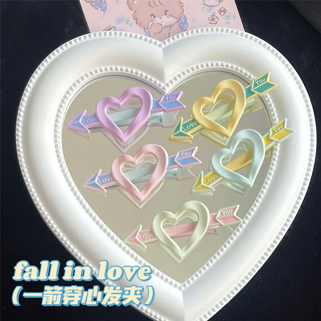 6pcs/set Duckbill Clip One Arrow Through Heart Hair Clip Female Cream Colour Love Heart Side Clip Girl Heart Hair Accessories
6pcs/set Duckbill Clip One Arrow Through Heart Hair Clip Female Cream Colour Love Heart Side Clip Girl Heart Hair Accessories