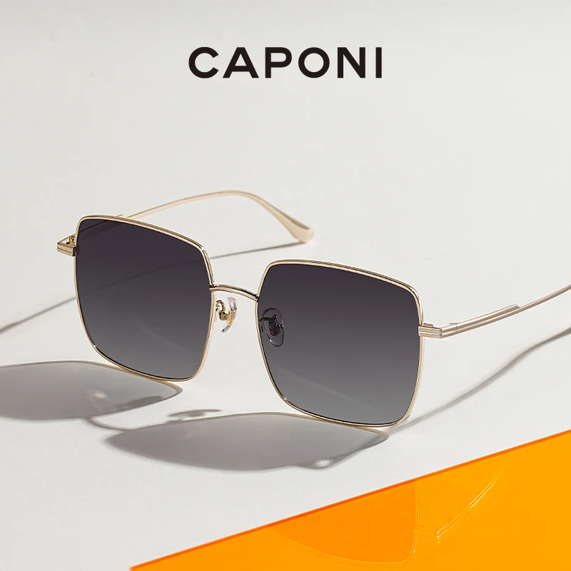 

CAPONI Women Sunglasses Polarized Classic Square Three Colors UV400 Protection Sun Glasses Brand Anti Reflection Eyewear BJ21018