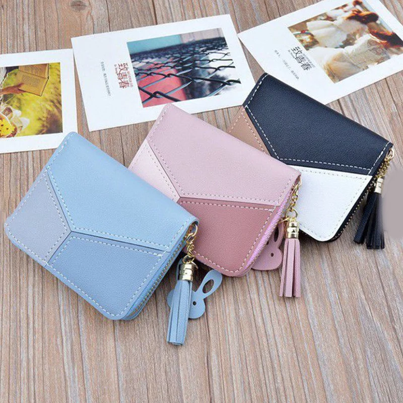 Short Ladies Wallet Zipper Tassel Wallet Female Student Korean Version Stitching Contrast Color Fashion Coin Purse Card Bag
Short Ladies Wallet Zipper Tassel Wallet Female Student Korean Version Stitching Contrast Color Fashion Coin Purse Card Bag