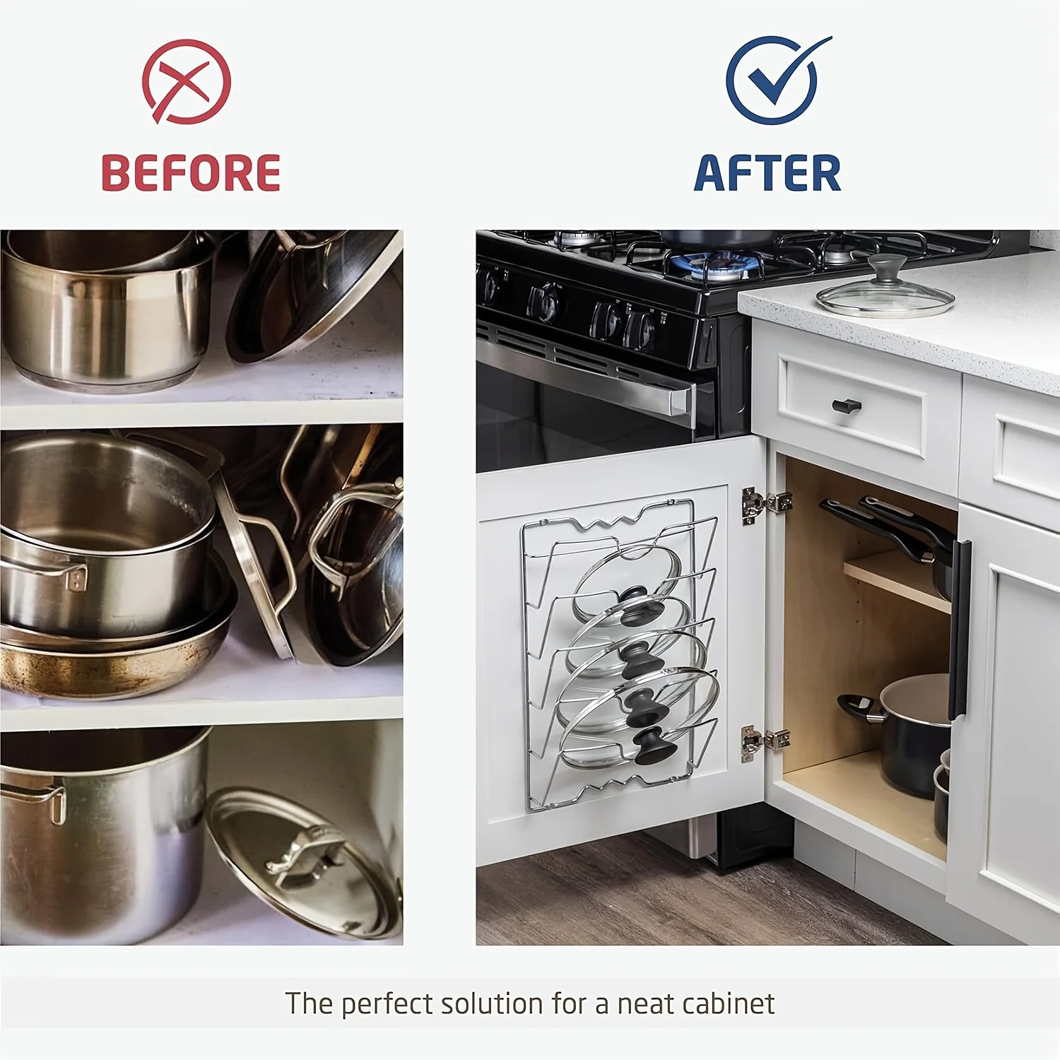 1 piece of steel pot lid storage rack -5-layer wall mounted shelf for kitchen cabinets, space saving metal bracket for pot lid a 1 piece of steel pot lid storage rack -5-layer wall mounted shelf for kitchen cabinets, space saving metal bracket for pot lid a