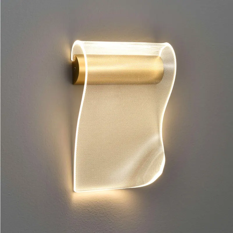 Indoor Golden Acrylic Wall Lamp Modern LED Mounted Sconce Wall Lamp Warm White Cold White Light For Bedroom Corridor Stairs 
Indoor Golden Acrylic Wall Lamp Modern LED Mounted Sconce Wall Lamp Warm White Cold White Light For Bedroom Corridor Stairs