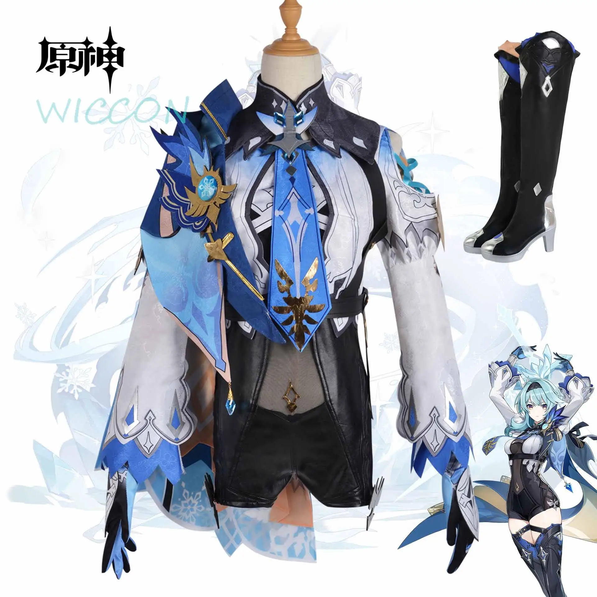 

Anime Game Genshin Impact Eula Cosplay Costume Uniform Cosplay Costume Women Halloween Party Outfit Game Suit Lovely Jumpsuits