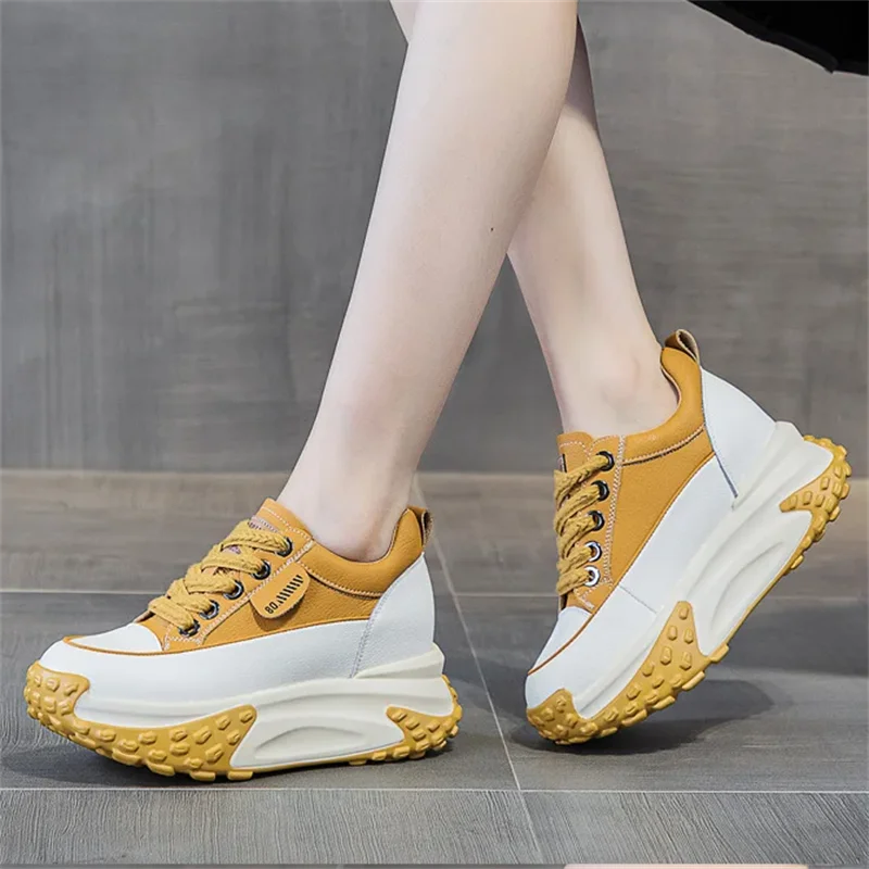 New 7cm Genuine Leather Platform Wedge Fashion Women Spring Summer Autumn Sneakers Chunky Breathable Comfortable Casual Shoes
New 7cm Genuine Leather Platform Wedge Fashion Women Spring Summer Autumn Sneakers Chunky Breathable Comfortable Casual Shoes