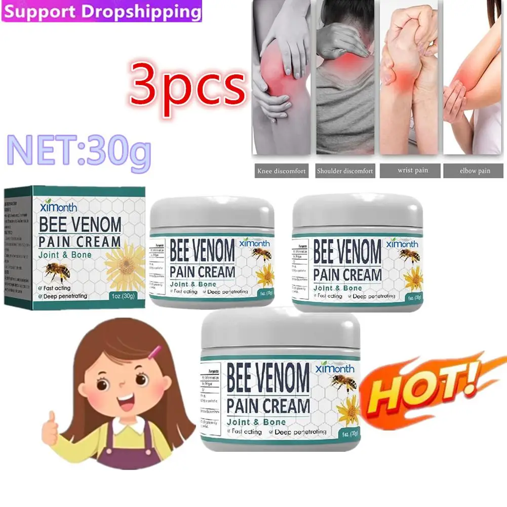 3pcs 30g Bee Venoms Joint Care Cream Relieve Cervical Joint Soreness Massage Treatments Cream Bone Health Body Care Tools
3pcs 30g Bee Venoms Joint Care Cream Relieve Cervical Joint Soreness Massage Treatments Cream Bone Health Body Care Tools