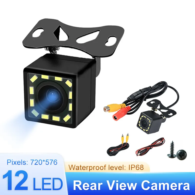 

Car camera: universal external high-definition CCD with 12LED light night vision rearview reversing camera