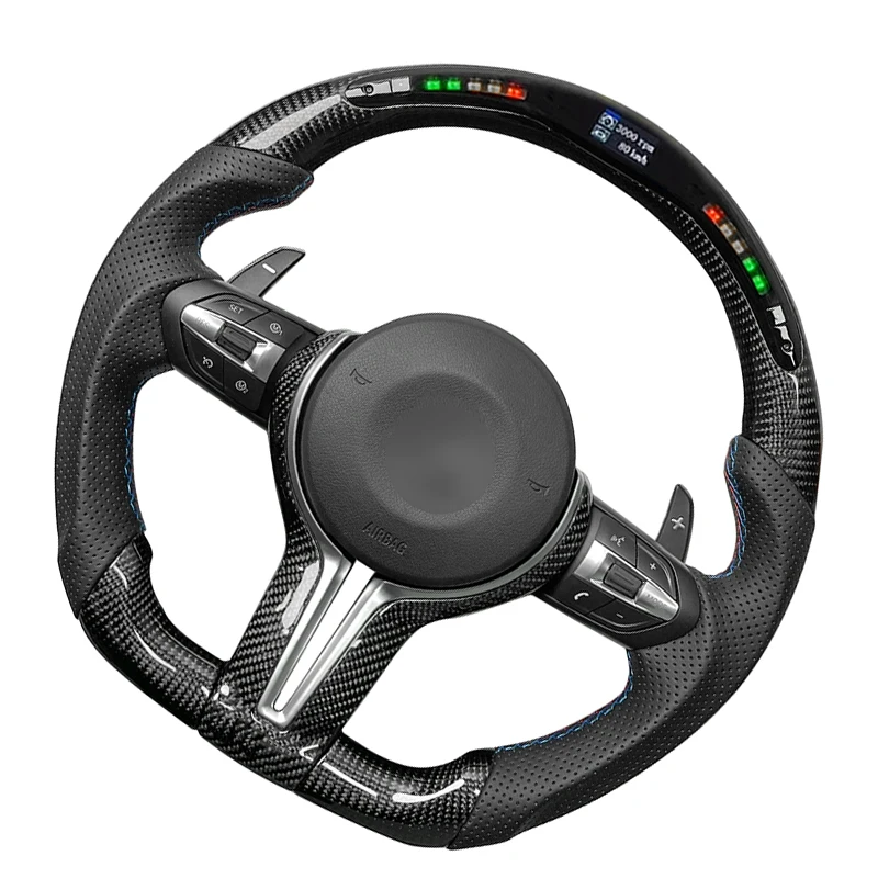 

M Steering Wheel for BMW F10 F11 F31 F20 F21 F22 F25 F26 F15 F16 F35 F36 F32 M3 M6 F80 F82 F83 F84 F85 F86 F30 Carbon Fiber LED