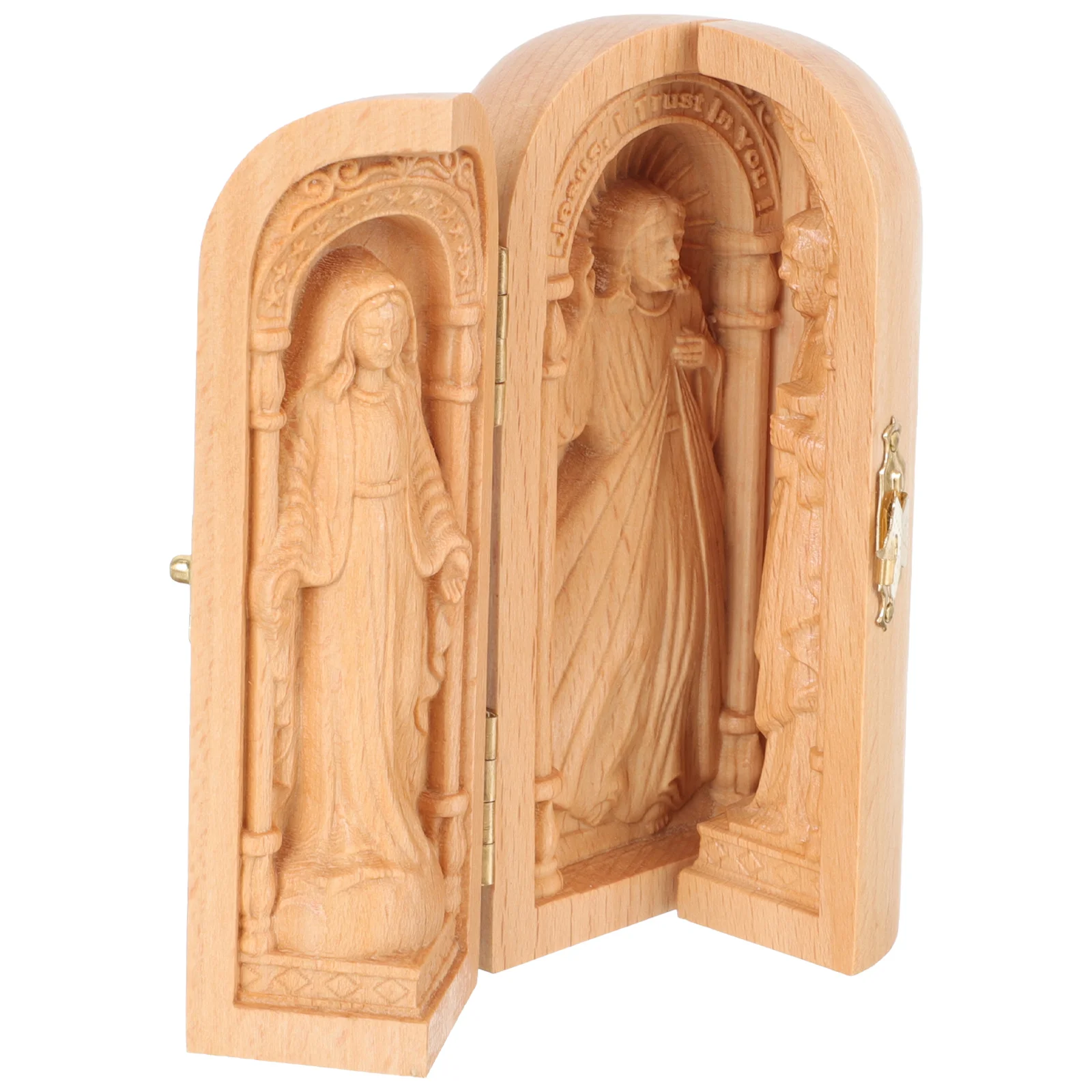 Creative Retro Wood Catholicism Statue Box Desktop Catholicism Sculpture Figurine
Creative Retro Wood Catholicism Statue Box Desktop Catholicism Sculpture Figurine