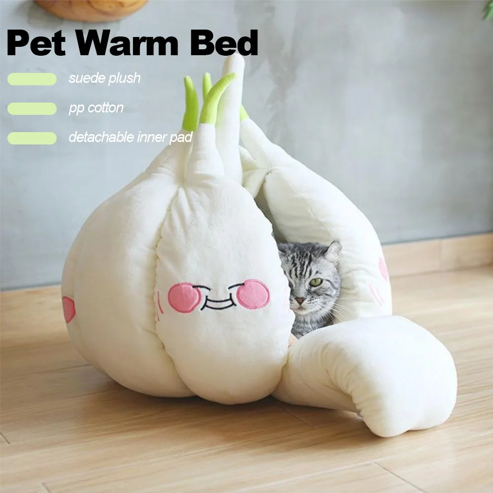 Cats Beds Cartoon Garlic Bed Warm Cat's Nest Cozy Cushion Pet House Small and Medium-Sized Dog Doghouse for Washable Cave
Cats Beds Cartoon Garlic Bed Warm Cat's Nest Cozy Cushion Pet House Small and Medium-Sized Dog Doghouse for Washable Cave