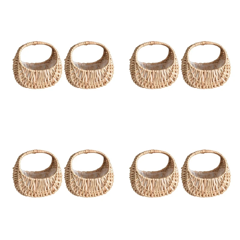 

8 Pcs Hand-Held Flower Arrangement Basket Hand-Woven Creative Flower Pot Storage Basket Flower Girl Basket Home Decor