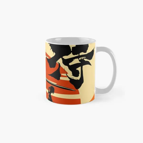 

Sunset Samurai Classic Mug Printed Picture Handle Round Photo Coffee Tea Image Design Gifts Drinkware Simple Cup