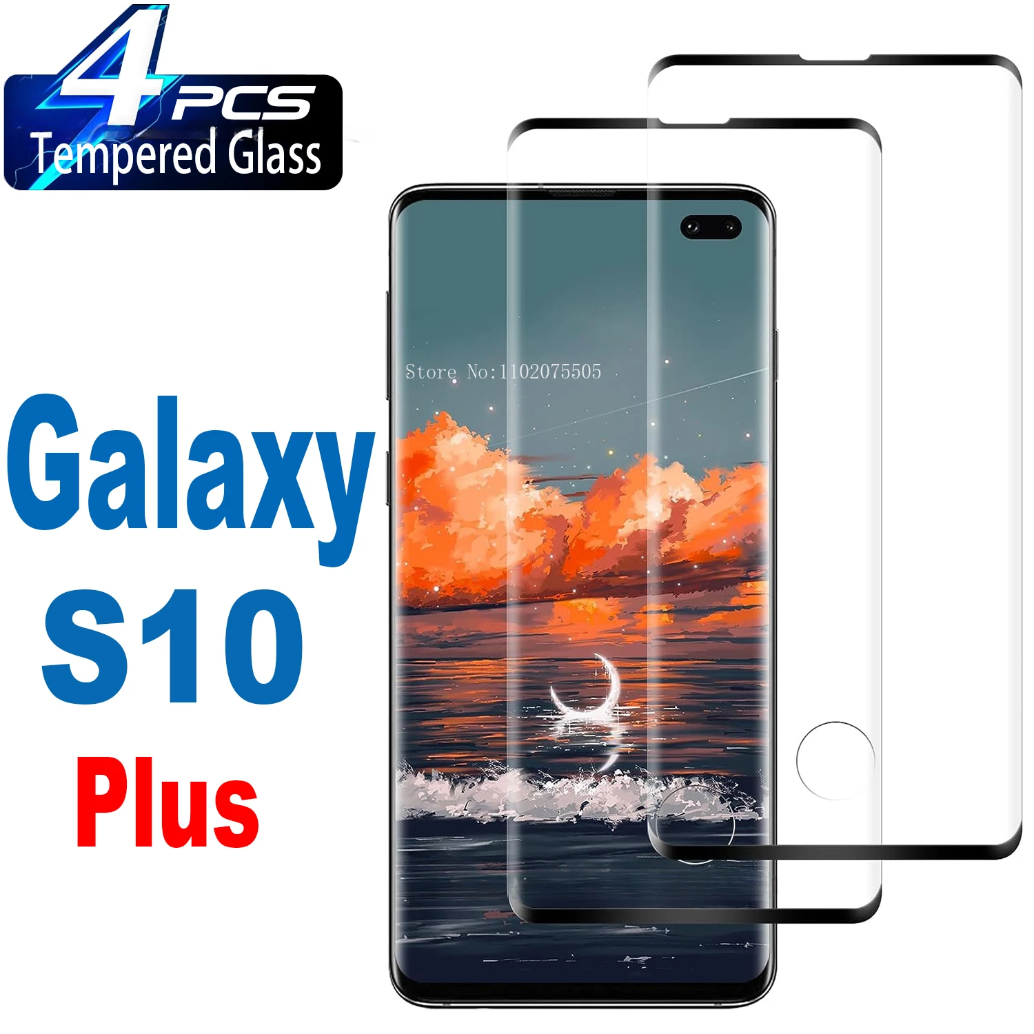 

4Pcs Full coverage protector For Samsung Galaxy S10 Plus S10+ S20 S20+ Plus Screen Protector Glass Film free shipping HD Film