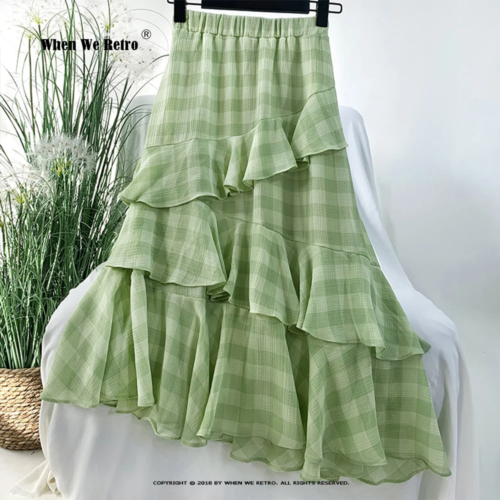 Black Green Plaid Elegant Chiffon Skirt VD3092 Women Summer Long Irregular Ruffles Skirts
Black Green Plaid Elegant Chiffon Skirt VD3092 Women Summer Long Irregular Ruffles Skirts