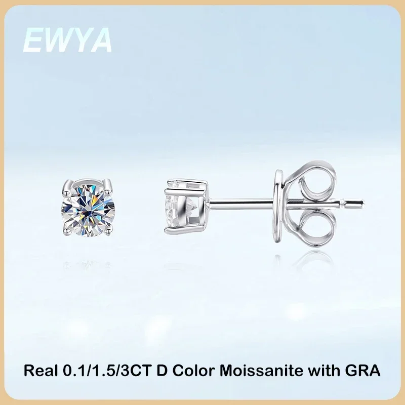 EWYA GRA Certified 0.1-3CT D Color Moissanite Stud Earrings For Women Party 4 Prong S925 Silver 3mm 8mm 9mm Diamond Earring Gift
EWYA GRA Certified 0.1-3CT D Color Moissanite Stud Earrings For Women Party 4 Prong S925 Silver 3mm 8mm 9mm Diamond Earring Gift