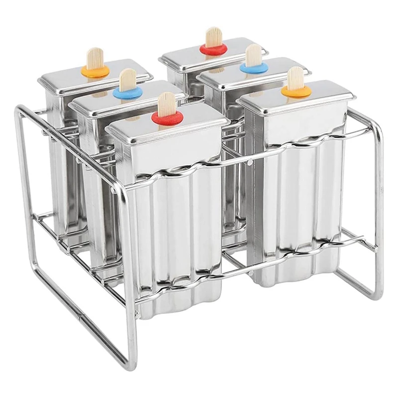 Stainless Steel Ice Cream Mold Popsicle Mold Ice Cream DIY Fruit 6 Ice Tray Mold
Stainless Steel Ice Cream Mold Popsicle Mold Ice Cream DIY Fruit 6 Ice Tray Mold