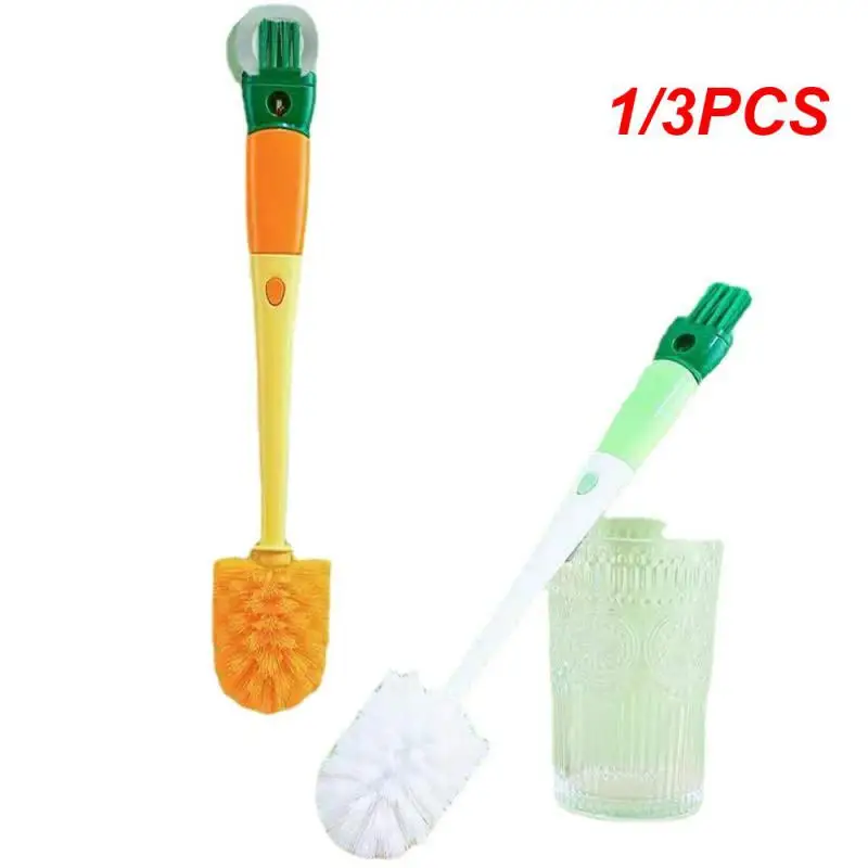 

1/3PCS Bottle Brush Silica Gel Easy To Store Comb Soft Easy To Disassemble Multipurpose Kitchen Cleaning Cup Brush 40g Lid Brush