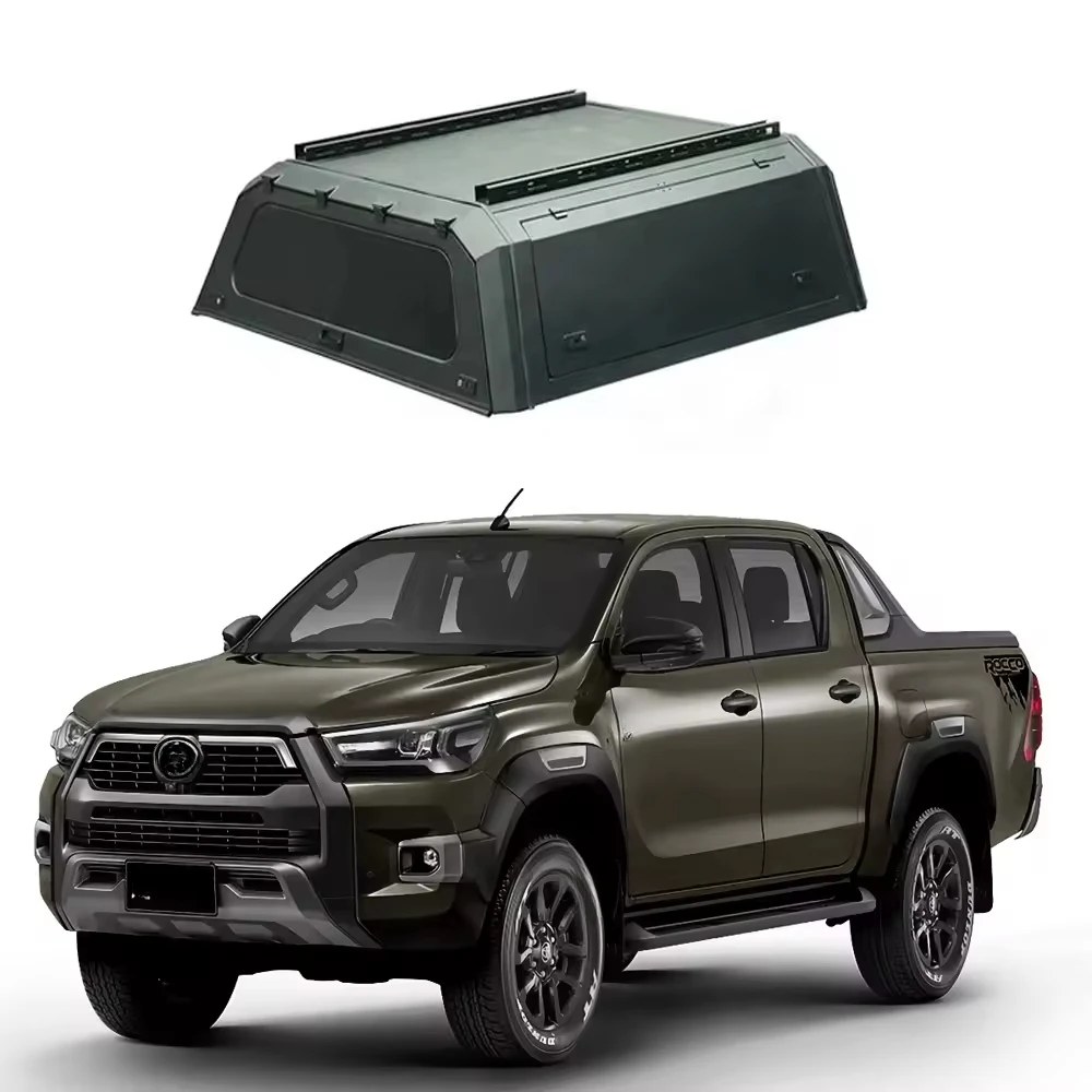 

Hard Type Aluminum Alloy Topper Camper Pickup Tonneau Cover 4x4 Pickup Truck Canopy For toyot hilux Vigo