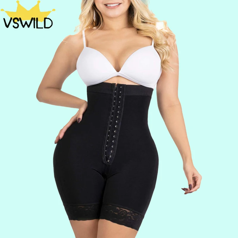 

Front Closure High Waisted Shapewear Shorts for Women Lace Fajas Waist and Thigh Shaping Shorts Fajas Reductoras Y Modeladoras