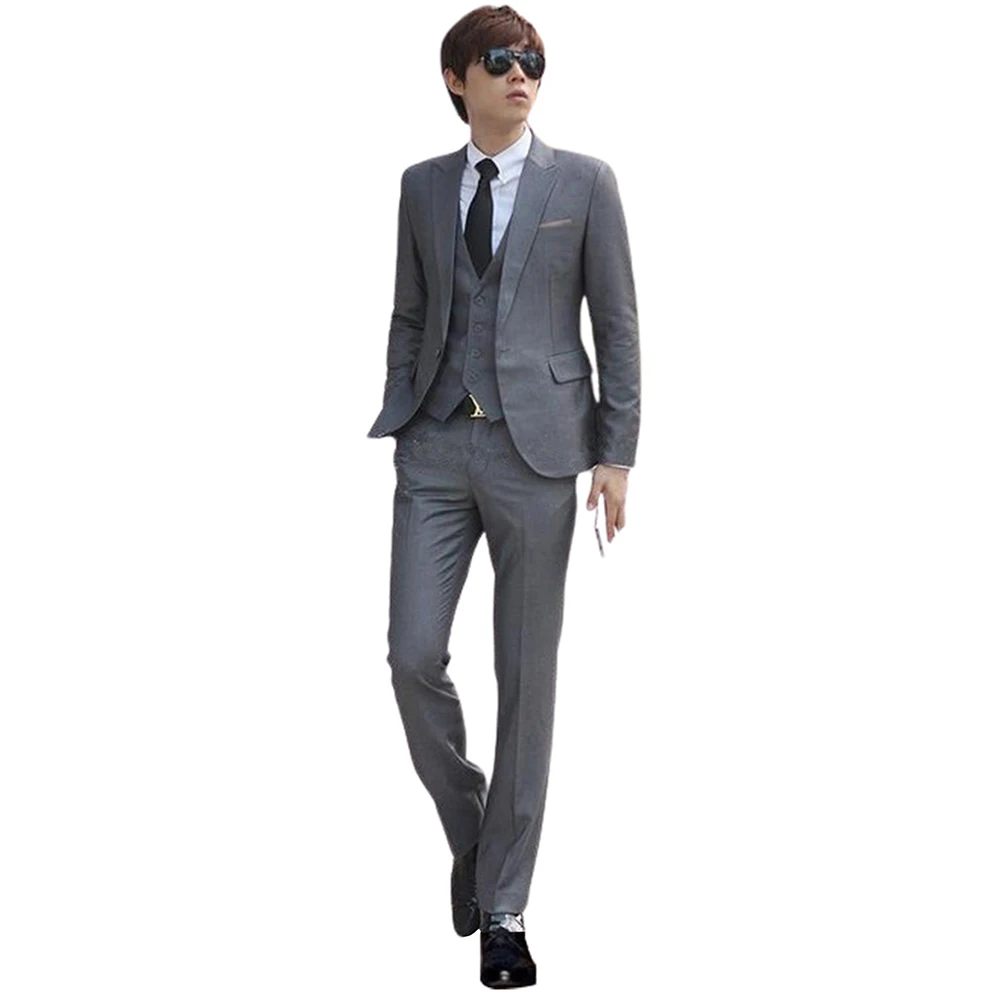 Men's Suit Formal Wedding Three Pieces Single Breasted Button Peak Lapel Tuxedos
Men's Suit Formal Wedding Three Pieces Single Breasted Button Peak Lapel Tuxedos