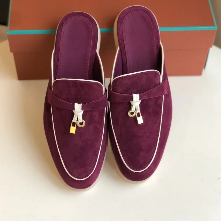 Comfortable High-end Imported Sheep Suede Piping Half-slip Mule Shoes Women Slippers
Comfortable High-end Imported Sheep Suede Piping Half-slip Mule Shoes Women Slippers