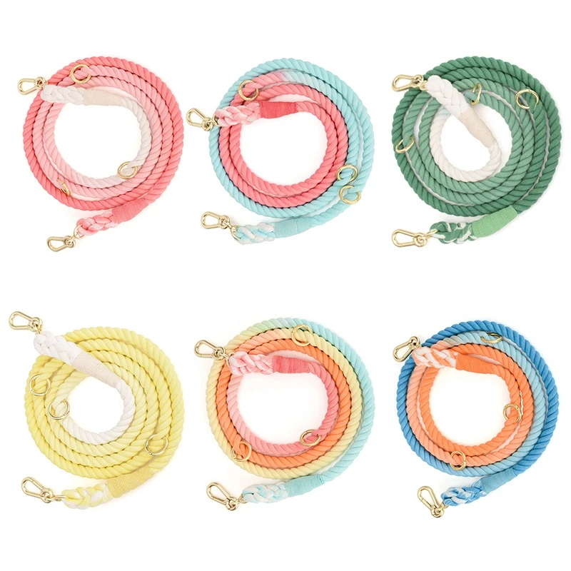 Rainbow Dog Leash Handmade Braided Rope Strong Cotton Rope Dog Leashes Heavy Duty Leash for Small Medium Large Dog Walk Training
Rainbow Dog Leash Handmade Braided Rope Strong Cotton Rope Dog Leashes Heavy Duty Leash for Small Medium Large Dog Walk Training