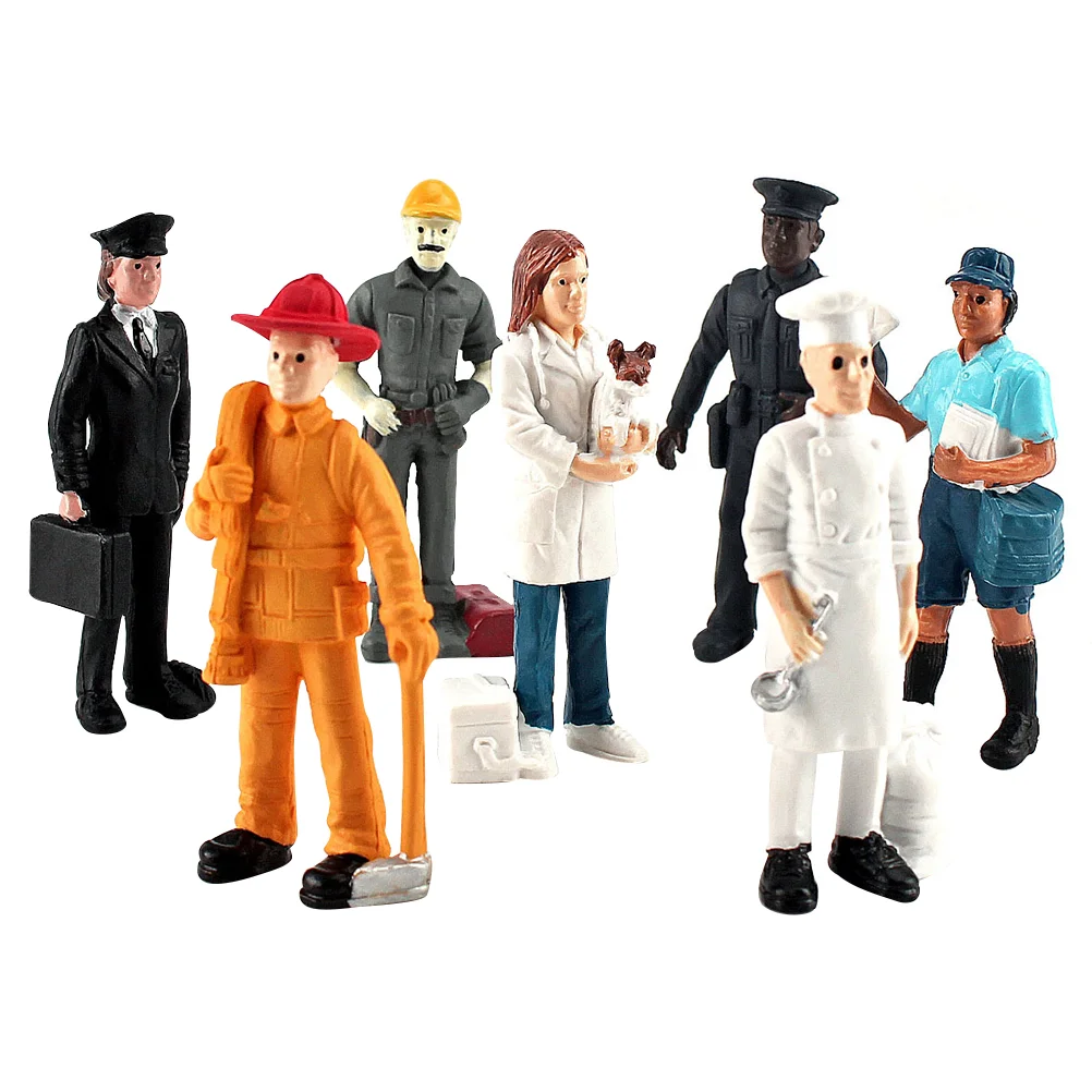 

Mini People Figurines Dollhouse Miniature Figures Simulated Plastic People Character Models Sand Table Trains Architectural