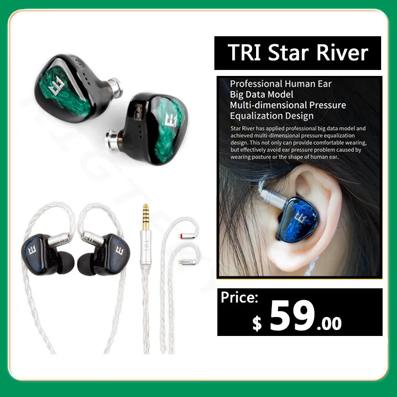 TRI Star River 2DD In-ear Monitor 2Pin Wired Earphone with Tuning Switch HiFi Headphone Sports Running Earbud Music DJ Headset
TRI Star River 2DD In-ear Monitor 2Pin Wired Earphone with Tuning Switch HiFi Headphone Sports Running Earbud Music DJ Headset