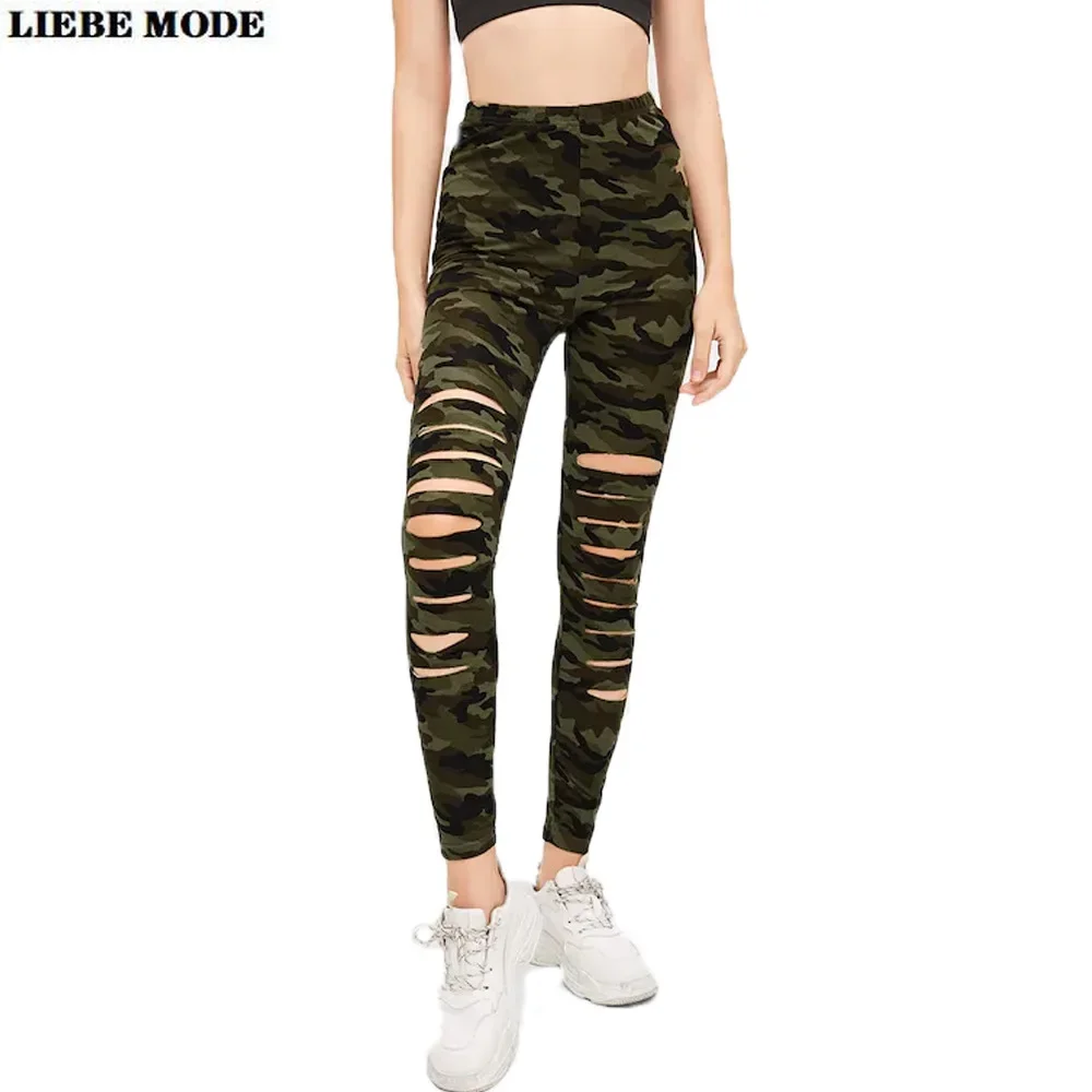 Punk Camouflage Print High Waist Leggings Fitness Women Casual Skinny Ankle Length Pants with Holes Slim Stretch Leggins Mujer
Punk Camouflage Print High Waist Leggings Fitness Women Casual Skinny Ankle Length Pants with Holes Slim Stretch Leggins Mujer