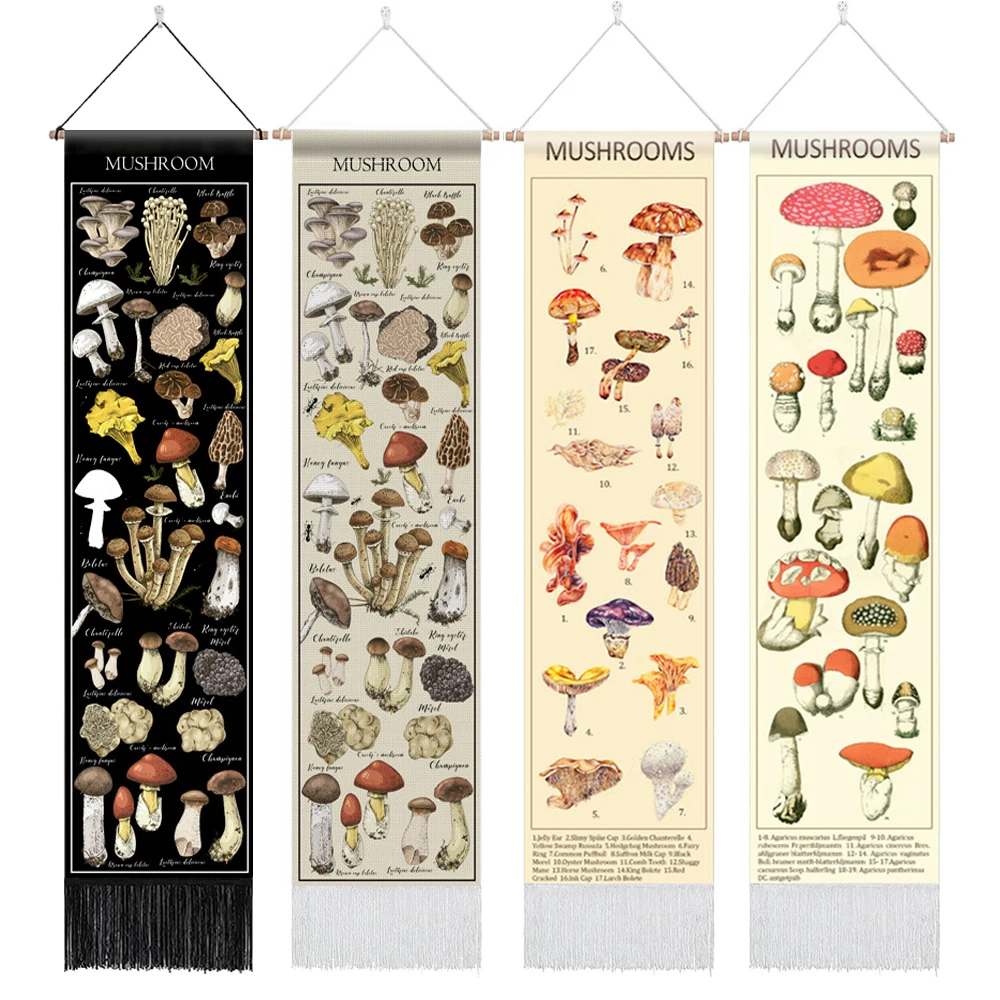 Mushroom Tapestry , Floral Botanical Tapestry , Illustrative Reference Chart Tapestry Wall Hanging for Room 12.8 x 51.2 inches
Mushroom Tapestry , Floral Botanical Tapestry , Illustrative Reference Chart Tapestry Wall Hanging for Room 12.8 x 51.2 inches