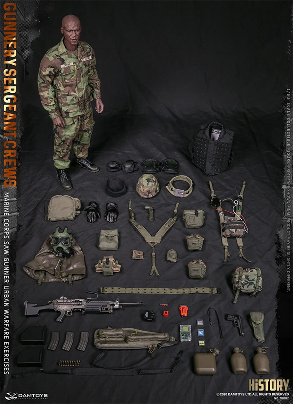 

DAMTOYS 1/6 DAM 78082 Marine Corps Gunner Sergeant Cruise Full Set Moveable Action Figures Gift For Fans Collection