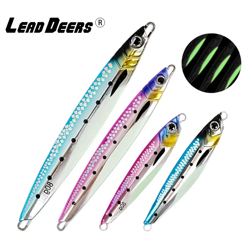 Leaddeers 40g 60g 80g 100g 120g Slow Sinking Jig Artificial Glow Metal Bait Jigs Japan Laser Saltwater Fishing Lure Assist Hook
Leaddeers 40g 60g 80g 100g 120g Slow Sinking Jig Artificial Glow Metal Bait Jigs Japan Laser Saltwater Fishing Lure Assist Hook