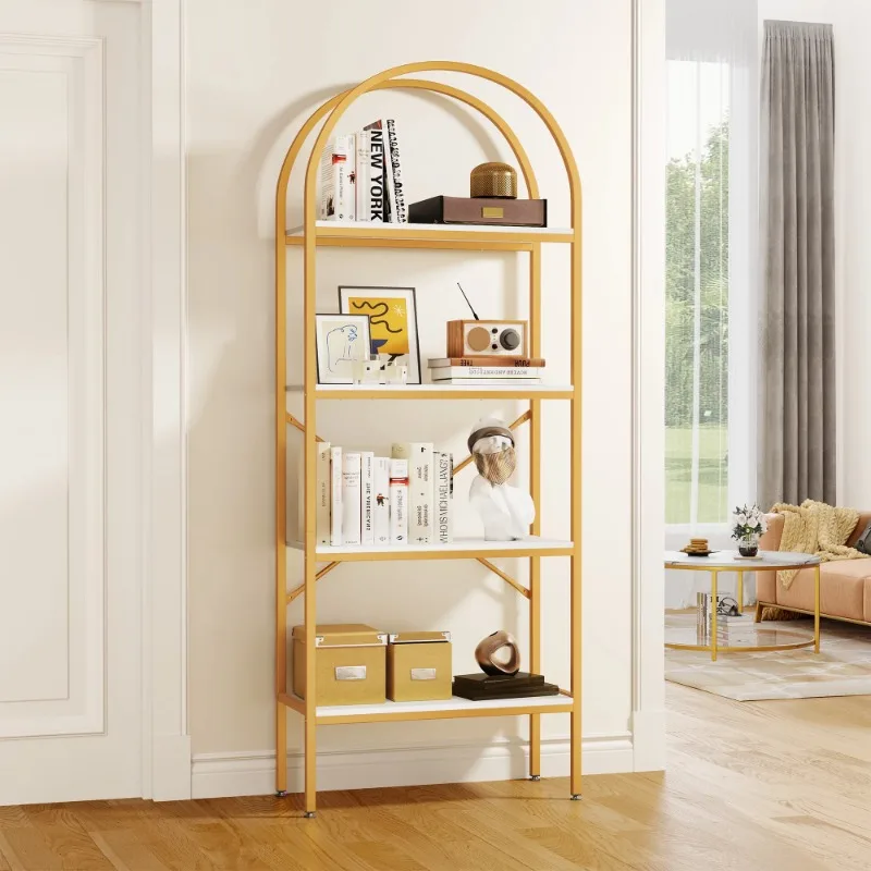 4 Tier Arched Bookshelf and Bookcase, Gold Modern Open Book Shelf, Mental Frame Storage Display Rack Shelves Organizer
4 Tier Arched Bookshelf and Bookcase, Gold Modern Open Book Shelf, Mental Frame Storage Display Rack Shelves Organizer